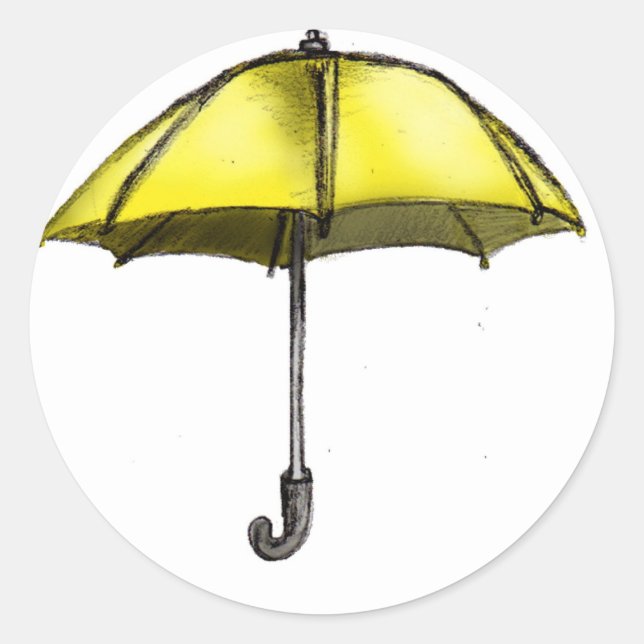 U is for Umbrella Classic Round Sticker (Front)