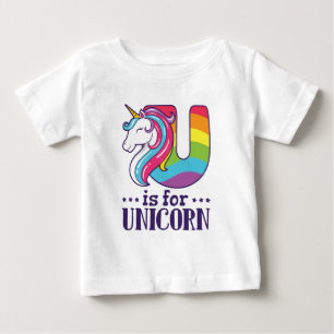 U is for Unicorn Alphabet Baby T-Shirt