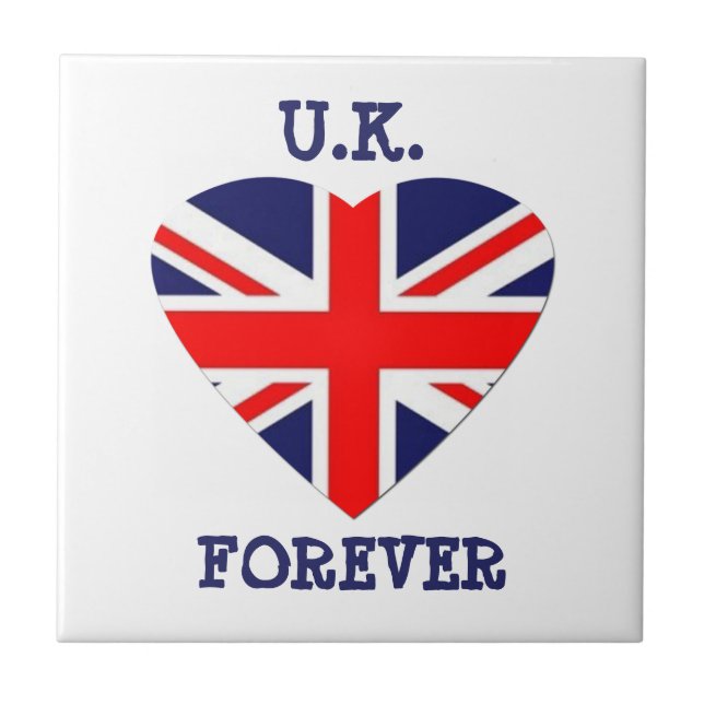 U.K.-Forever!-Union Jack Heart Tile (Front)