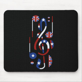 U.K. & USA Music Notes Mouse Mat