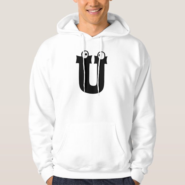 U, letter with eyeballs hoodie (Front)