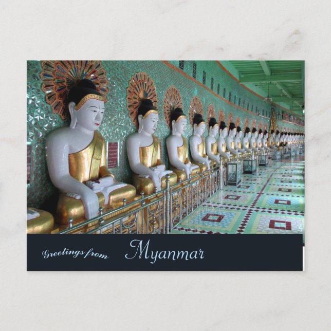 U Min Thonze Caves Sagaing Hills Mandalay Myanmar Postcard (Front)