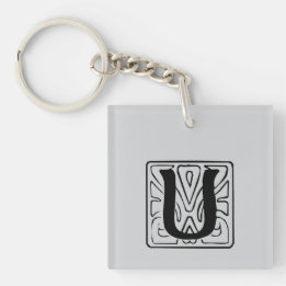 U Monogram black Key Ring