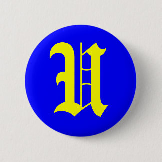 U - OLD ENGLISH 6 CM ROUND BADGE