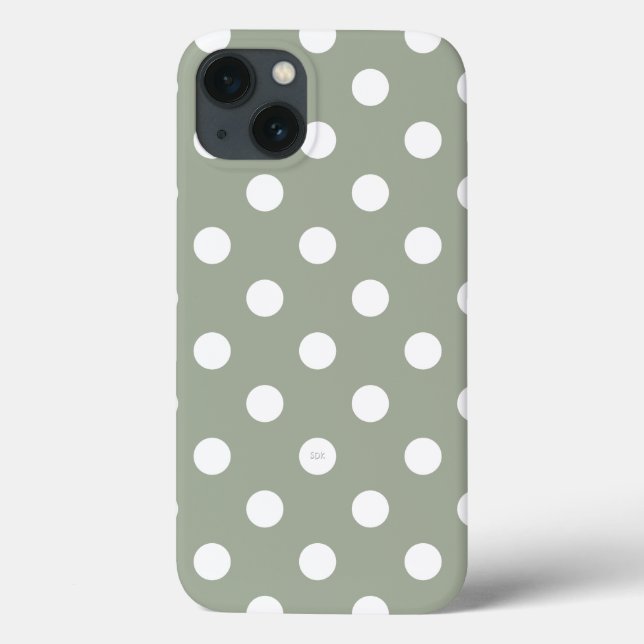 U pick Background Colour Polka Dots White Case-Mate iPhone Case (Back)