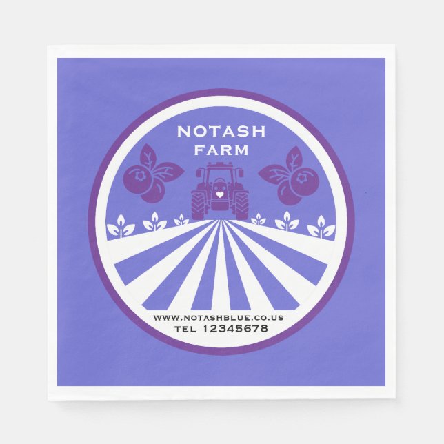U-Pick Blueberry Farm Promotion Napkin (Front)