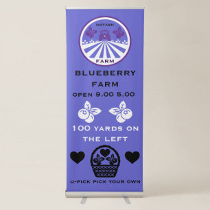 U-Pick Blueberry Farm Promotion Retractable Banner