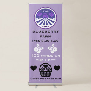 U-Pick Blueberry Farm Promotion Retractable Banner
