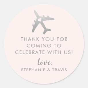 U PICK COLOR! Destination Wedding Thank You Favour Classic Round Sticker