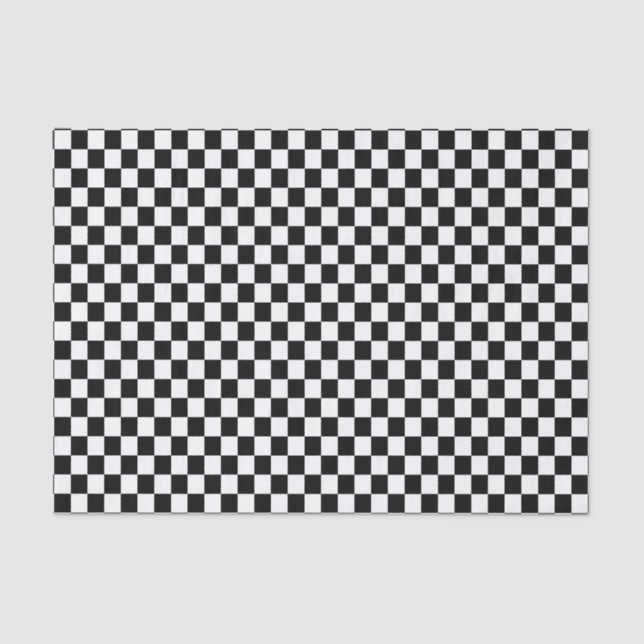 U-pick Colour Black Chequered Tiles Tissue Paper (Front)