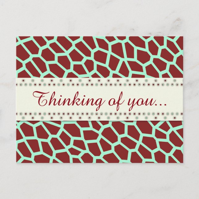 U pick Colour/ Brown Giraffe Print in Mosaic Tile Postcard (Front)