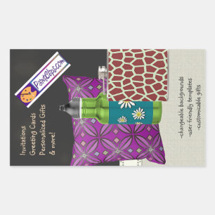 U Pick Colour/ Country Burlap Black Board Chalk Rectangular Sticker