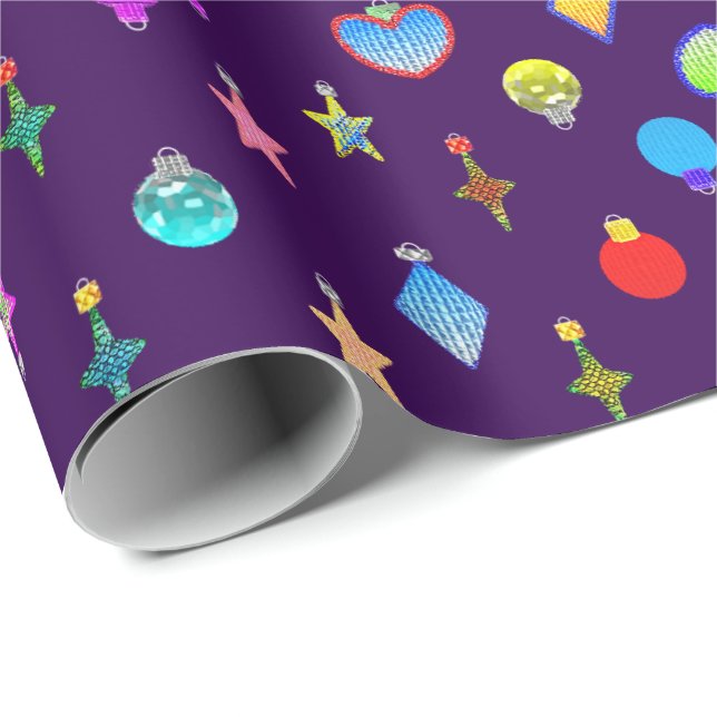 U Pick Colour/ Crystal Christmas Tree Ornaments Wrapping Paper (Roll Corner)