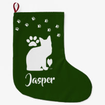 U-pick colour/ Custom Name Cat Stocking