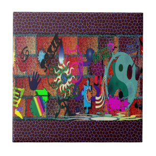 U-pick Colour/ Graffiti Art on Brick Wall Tile