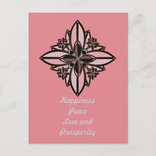 U-pick Colour/ Iron Celtic Good Fortune Flower II Postcard (Front)