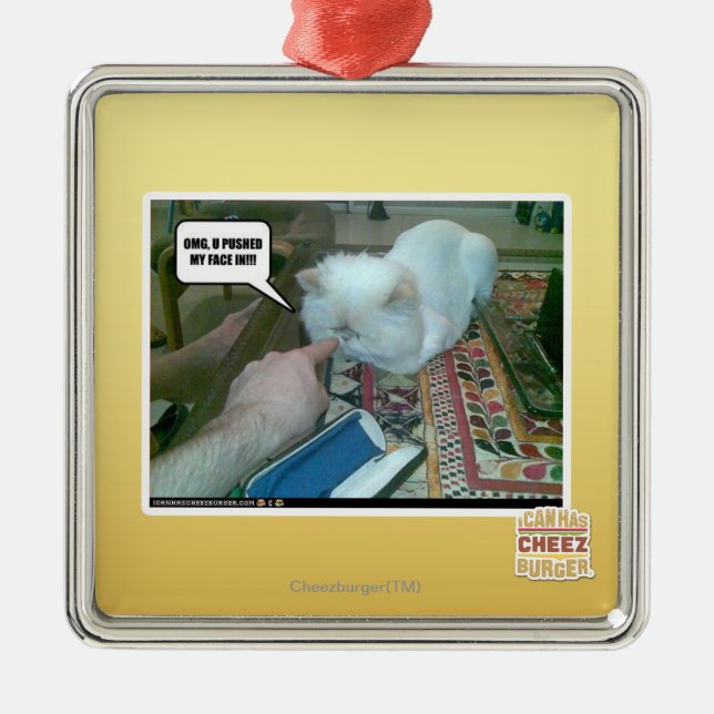 U pushed my face in! metal tree decoration (Front)