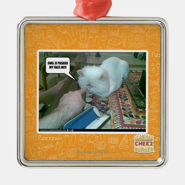 U pushed my face in! metal tree decoration (Front)