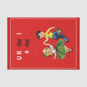 U R the 1 4 me Valentine's Day Tissue Paper