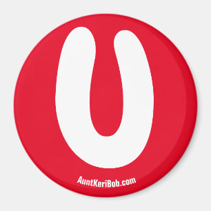 U Red Refrigerator Magnet