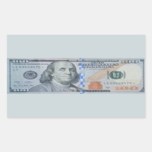 U.S. $100 Star Note LG03429475 Rectangular Sticker
