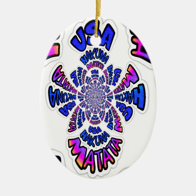 U.S.A beautiful amazing text quote design Ceramic Tree Decoration (Front)