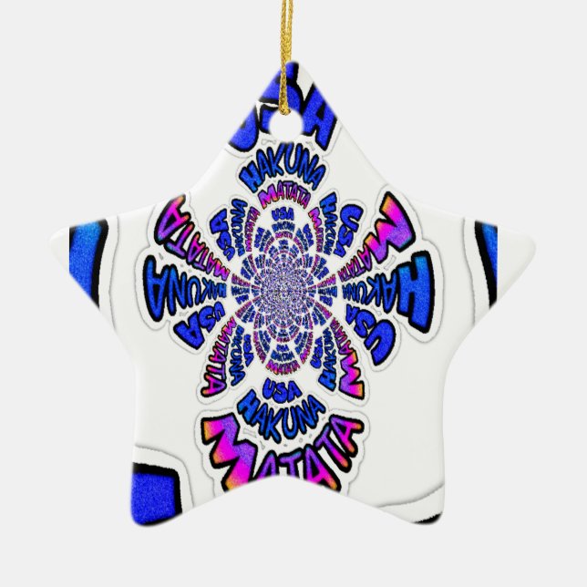 U.S.A beautiful amazing text quote design Ceramic Tree Decoration (Front)