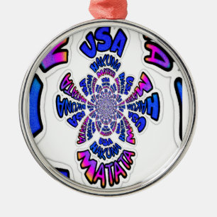 U.S.A beautiful amazing text quote design Metal Tree Decoration