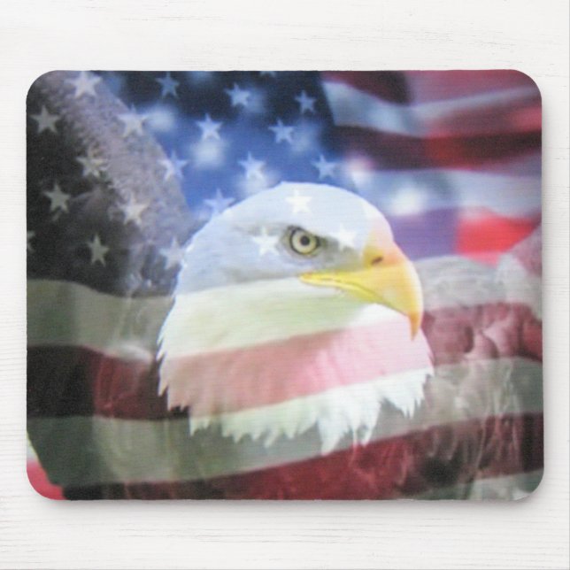 U.S.A. Eagle & Flag Mouse Mat (Front)