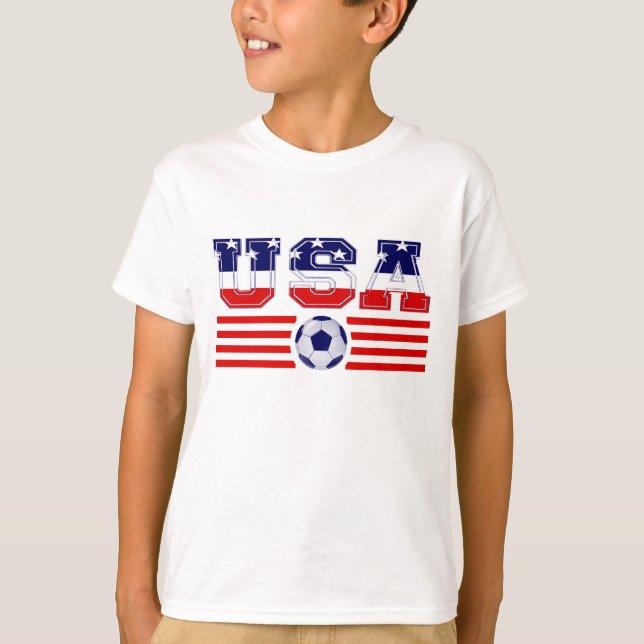 U.S.A FLAG AND SOCCER T-Shirt (Front)