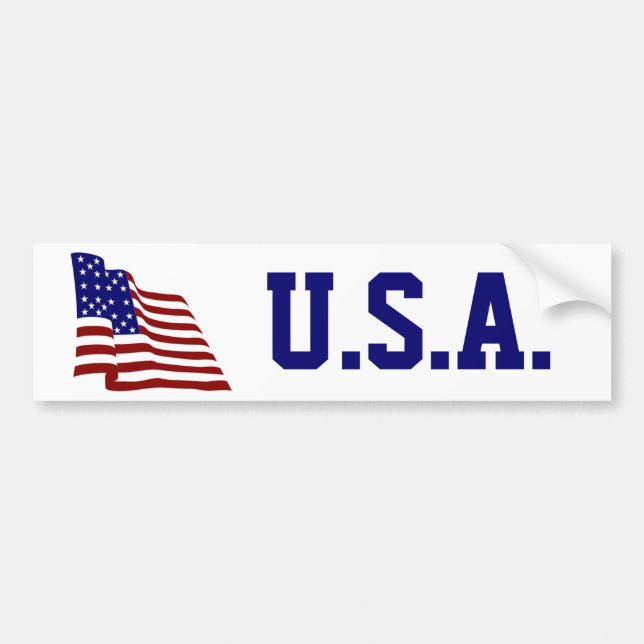 U.S.A. Flag Bumper Sticker (Front)