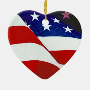 U.S.A. Flag Ceramic Tree Decoration