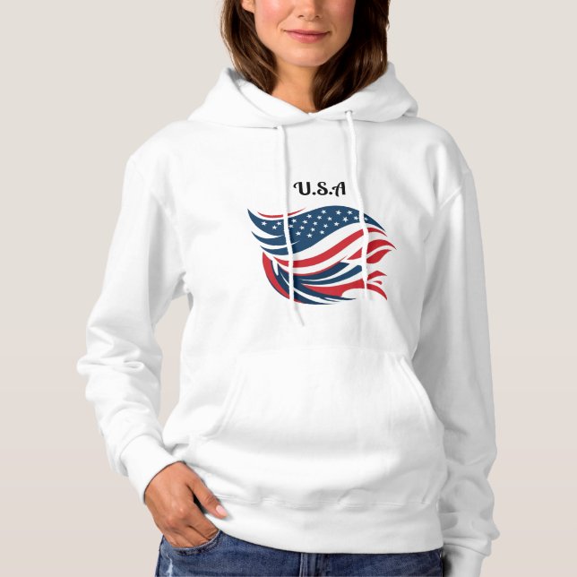 U.S.A flag girl hoodie (Front)