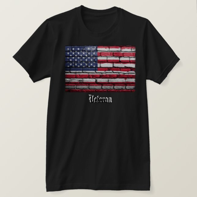 U.S.A. Flag Veteran T-Shirt (Design Front)