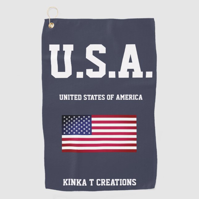 U.S.A. Kinka T Creations Golf Towel (Front)