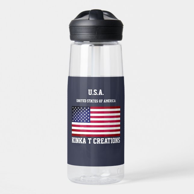U.S.A. Kinka T Creations Water Bottle (Front)