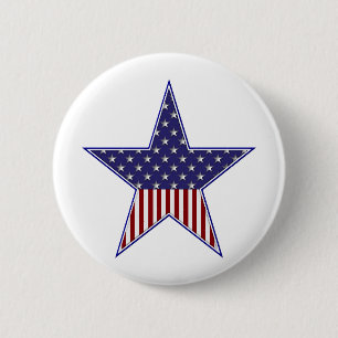 U.S.A. Patriotic Flag Design 6 Cm Round Badge