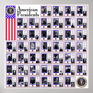 U.S.A. PRESIDENTS WHITE A/564 POSTER