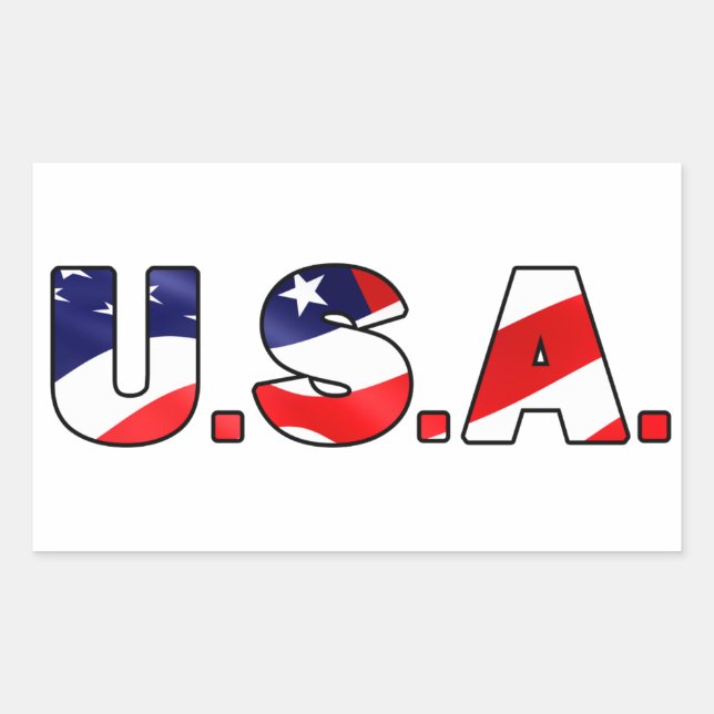 U.S.A. RECTANGULAR STICKER (Front)