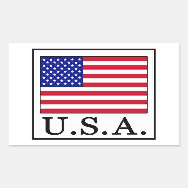 U.S.A. RECTANGULAR STICKER (Front)