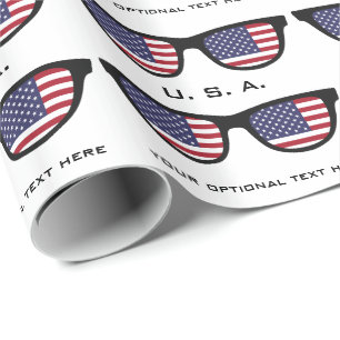 U.S.A. Shades custom text & color wrapping paper