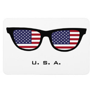 U.S.A. Shades custom text & colour magnet