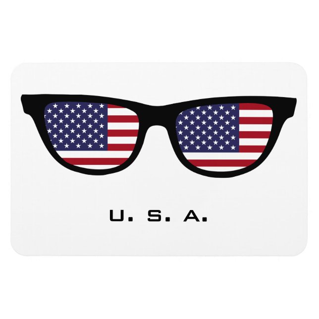 U.S.A. Shades custom text & colour magnet (Horizontal)
