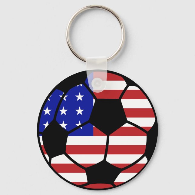 U.S.A. Soccer American Flag Key Ring (Front)