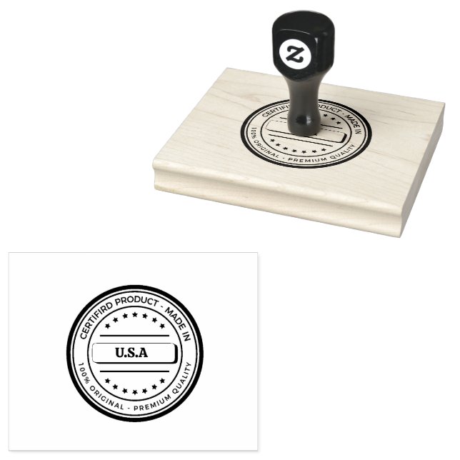 U.S.A Text Name Bold Lettering Clear Documents Ink Rubber Stamp (Stamped)