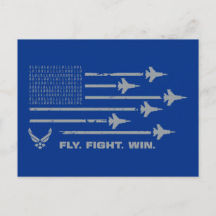 U.S. Air Force   Fly. Fight. Win - Grey Postcard