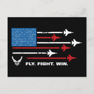 U.S. Air Force   Fly. Fight. Win - Red & Blue Postcard