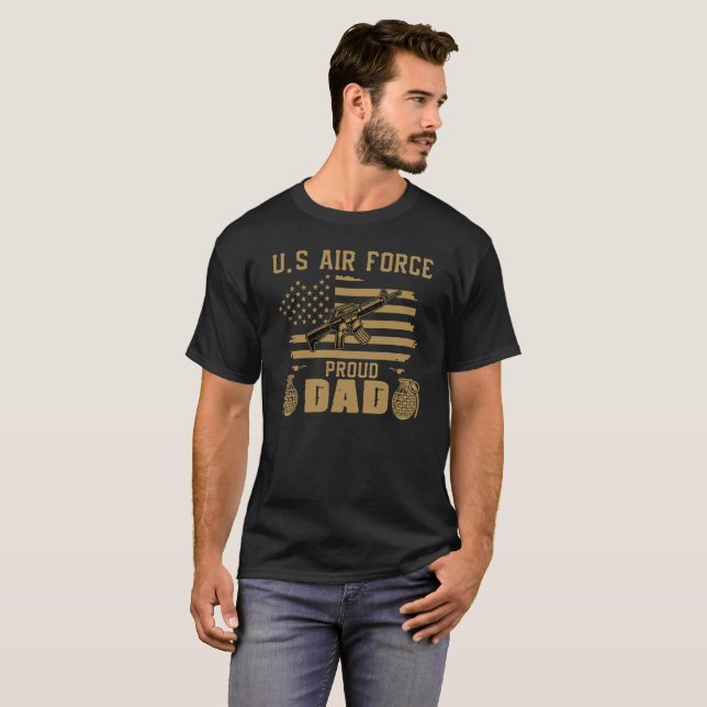 u.s air force proud dad American Veterans Day  T-Shirt (Front Full)