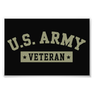 U.S. Army Veteran Veterans America American Flag Photo Print