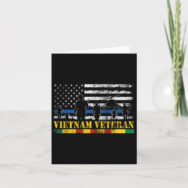 U.s Army Vietnam Veteran American Flag Soldier Vie Card (Front)